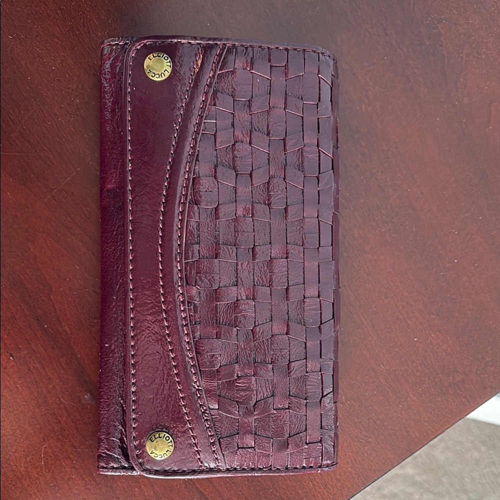 Burgundy Woven Leather Wallet